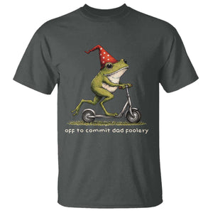 Off To Commit Dad Foolery T Shirt Funny Daddy Frog Scooter Fathers Day TS11 Dark Heather Print Your Wear