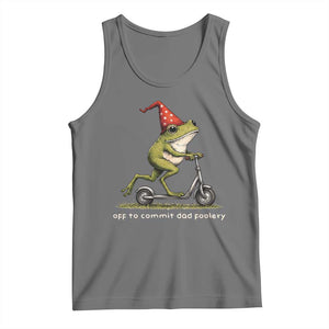 Off To Commit Dad Foolery Tank Top Funny Daddy Frog Scooter Fathers Day TS11 Black Heather Print Your Wear