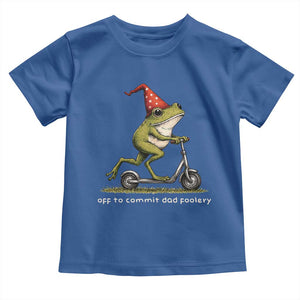 Off To Commit Dad Foolery Toddler T Shirt Funny Daddy Frog Scooter Fathers Day TS11 Royal Blue Print Your Wear