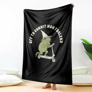 Off To Commit Mom Foolery Throw Blanket Funny Mama Frog Scooter Mother's Day TS11 Print Your Wear