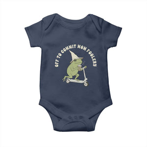 Off To Commit Mom Foolery Baby Onesie Funny Mama Frog Scooter Mother's Day TS11 Navy Print Your Wear