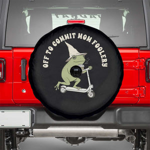 Off To Commit Mom Foolery Spare Tire Cover Funny Mama Frog Scooter Mother's Day TS11 Black Print Your Wear