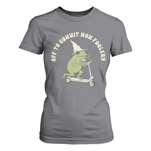Off To Commit Mom Foolery T Shirt For Women Funny Mama Frog Scooter Mother's Day TS11 Charcoal Print Your Wear
