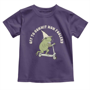 Off To Commit Mom Foolery Toddler T Shirt Funny Mama Frog Scooter Mother's Day TS11 Purple Print Your Wear