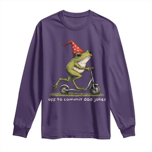 Off To Commit Dad Jokes Long Sleeve Shirt Funny Daddy Frog Scooter Fathers Day TS11 Purple Print Your Wear