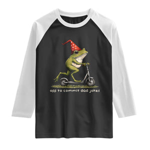 Off To Commit Dad Jokes Raglan Shirt Funny Daddy Frog Scooter Fathers Day TS11 Black White Print Your Wear