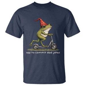 Off To Commit Dad Jokes T Shirt Funny Daddy Frog Scooter Fathers Day TS11 Navy Print Your Wear