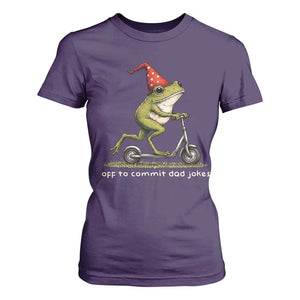 Off To Commit Dad Jokes T Shirt For Women Funny Daddy Frog Scooter Fathers Day TS11 Purple Print Your Wear