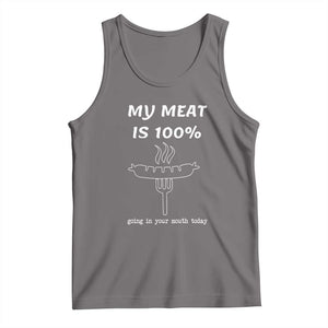 Funny Grilling Tank Top My Meat Is 100% Going In Your Mouth Today Smoker Grill Master TS11 Deep Heather Print Your Wear