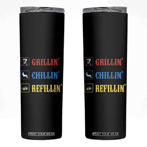BBQ Lover Skinny Tumbler Grilling Chillin' Grillin' Refillin' Smoker TS11 Black Print Your Wear