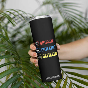 BBQ Lover Skinny Tumbler Grilling Chillin' Grillin' Refillin' Smoker TS11 Print Your Wear