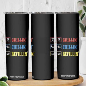 BBQ Lover Skinny Tumbler Grilling Chillin' Grillin' Refillin' Smoker TS11 Print Your Wear