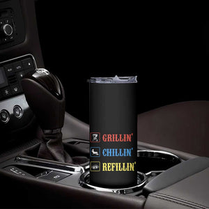 BBQ Lover Skinny Tumbler Grilling Chillin' Grillin' Refillin' Smoker TS11 Print Your Wear