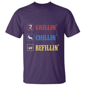 BBQ Lover T Shirt Grilling Chillin' Grillin' Refillin' Smoker TS11 Purple Print Your Wear