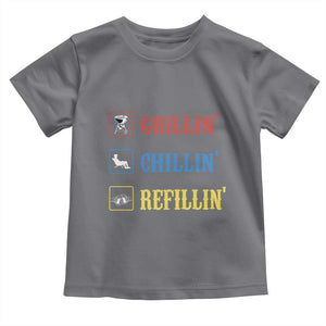 BBQ Lover Toddler T Shirt Grilling Chillin' Grillin' Refillin' Smoker TS11 Charcoal Print Your Wear
