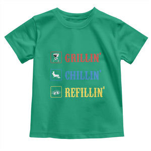 BBQ Lover Toddler T Shirt Grilling Chillin' Grillin' Refillin' Smoker TS11 Irish Green Print Your Wear