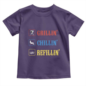 BBQ Lover Toddler T Shirt Grilling Chillin' Grillin' Refillin' Smoker TS11 Purple Print Your Wear