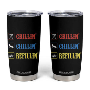 BBQ Lover Tumbler Cup Grilling Chillin' Grillin' Refillin' Smoker TS11 Black Print Your Wear