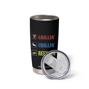BBQ Lover Tumbler Cup Grilling Chillin' Grillin' Refillin' Smoker TS11 Print Your Wear