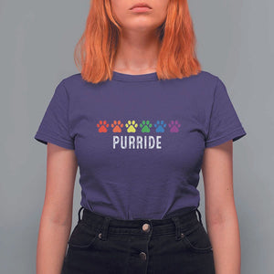 LGBT Cat T Shirt For Women Purride Rainbow Pride Ally TS11 Purple Print Your Wear