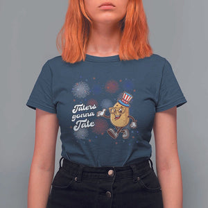 Funny Tater Tot Foodie T Shirt For Women Taters Gonna Tate Potato TS11 Navy Print Your Wear