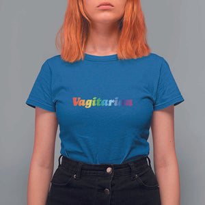 Funny Lesbian T Shirt For Women Vagitarian LGBT Pride Month TS11 Royal Blue Print Your Wear