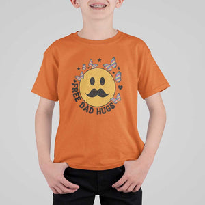 LGBT Free Dad Hugs T Shirt For Kid Gay Pride Month Retro Groove Face Community TS11 Orange Print Your Wear