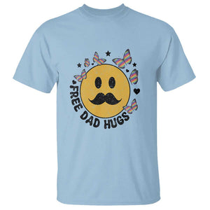 LGBT Free Dad Hugs T Shirt Gay Pride Month Retro Groove Face Community TS11 Light Blue Print Your Wear