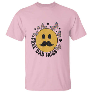 LGBT Free Dad Hugs T Shirt Gay Pride Month Retro Groove Face Community TS11 Light Pink Print Your Wear