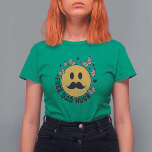 LGBT Free Dad Hugs T Shirt For Women Gay Pride Month Retro Groove Face Community TS11 Irish Green Print Your Wear