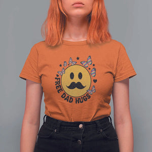 LGBT Free Dad Hugs T Shirt For Women Gay Pride Month Retro Groove Face Community TS11 Orange Print Your Wear