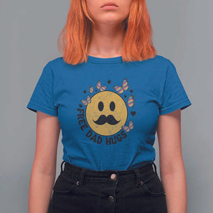 LGBT Free Dad Hugs T Shirt For Women Gay Pride Month Retro Groove Smiley Face Community TS11 Royal Blue Print Your Wear