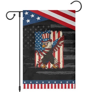 Funny Patriotic Dabbing American Flag Bald Eagle 4th Of July Garden Flag TS11 Distressed Black Blue Print Your Wear