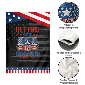 Funny Getting Star Spangled Hammered Since 1776 Garden Flag 4th of July Beers American Flag TS11 Print Your Wear