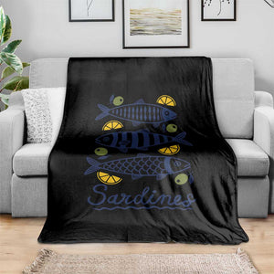 Minimal Sardines Fishermen Aesthetic Retro Throw Blanket TS11 Print Your Wear