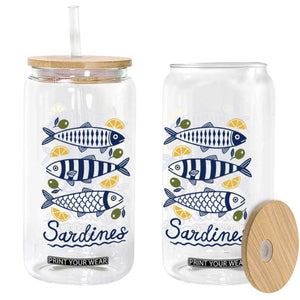 Minimal Sardines Fishermen Aesthetic Retro Glass Can TS11 Print Your Wear