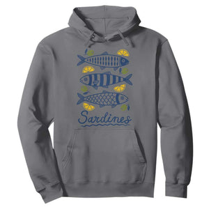 Minimal Sardines Fishermen Aesthetic Retro Hoodie TS11 Charcoal Print Your Wear