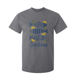 Minimal Sardines Fishermen Aesthetic Retro T Shirt For Kid TS11 Charcoal Print Your Wear