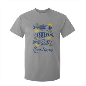Minimal Sardines Fishermen Aesthetic Retro T Shirt For Kid TS11 Sport Gray Print Your Wear