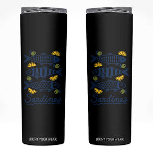 Minimal Sardines Fishermen Aesthetic Retro Skinny Tumbler TS11 White Print Your Wear