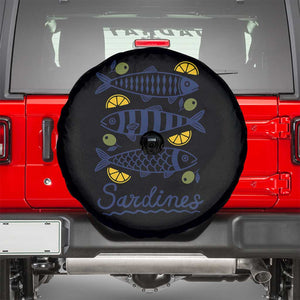 Minimal Sardines Fishermen Aesthetic Retro Spare Tire Cover TS11 White Print Your Wear