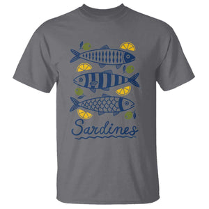 Minimal Sardines Fishermen Aesthetic Retro T Shirt TS11 Charcoal Print Your Wear