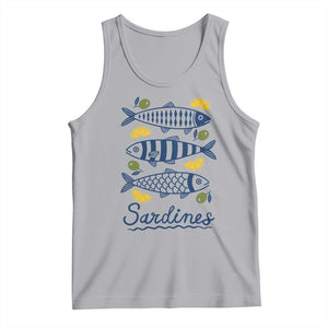 Minimal Sardines Fishermen Aesthetic Retro Tank Top TS11 Athletic Heather Print Your Wear