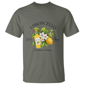 Italian Summer Limoncello Lemon Liqueur Amalfi Italy T Shirt TS11 Military Green Print Your Wear