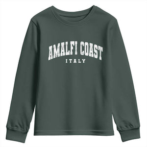Amalfi Coast Italy Vintage Travel Souvenirs Youth Sweatshirt TS11 Dark Forest Green Print Your Wear