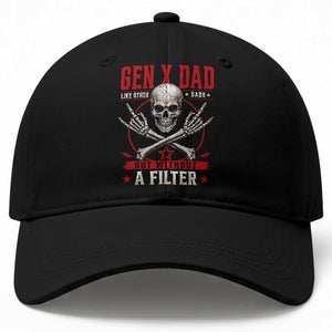Gen X Dad Like Other Dads But Without A Filter Baseball Cap Funny Fathers Day