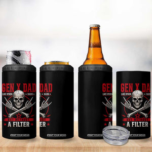 Gen X Dad Like Other Dads But Without A Filter 4 in 1 Can Cooler Tumbler Funny Fathers Day