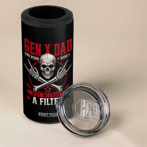 Gen X Dad Like Other Dads But Without A Filter 4 in 1 Can Cooler Tumbler Funny Fathers Day
