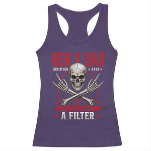 Gen X Dad Like Other Dads But Without A Filter Racerback Tank Top Funny Fathers Day