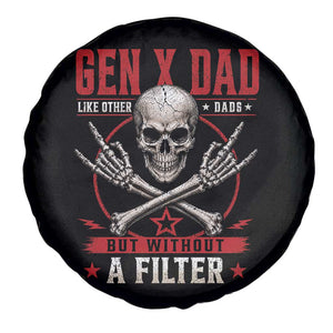 Gen X Dad Like Other Dads But Without A Filter Spare Tire Cover Funny Fathers Day